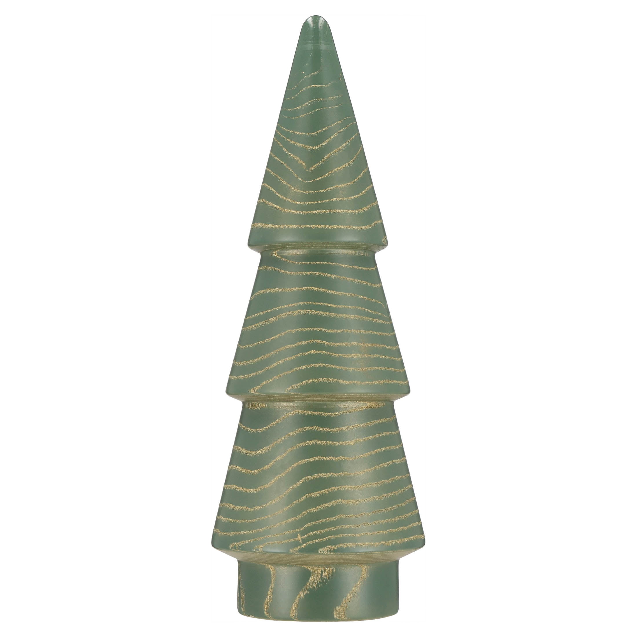 Wooden Christmas Tree Decoration, Green and Gold, 14", by Holiday Time