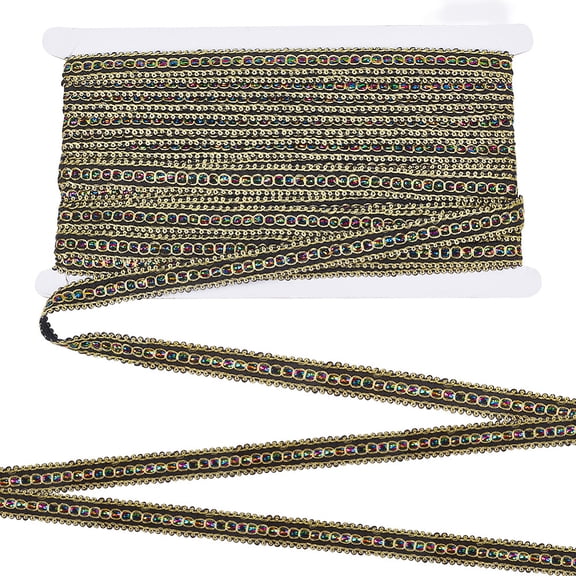 13.5M Metallic Lace Trims for Sewing Decoration Black 1/2 inch(14mm) 14.76 Yards(13.5m)/Strand