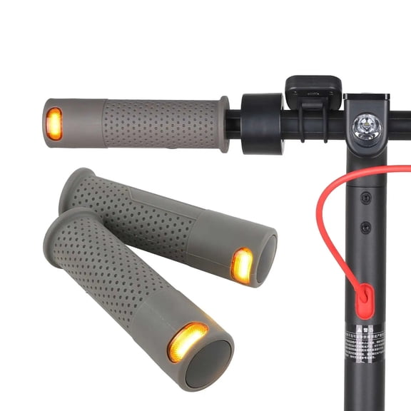 13.5cm Electric Scooter Handlebar Grips with LED Lights, Wireless Remote Control Anti-Slip Silicone Grips, Safe Night Riding Turn Signal Grips for Scooters and Bikes