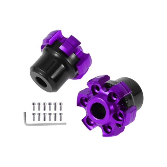 13.5mm Motorcycle Slider Frame Aluminum Alloy Wheel Fairing Protection Crash Pad Protector Guard 53mm 48mm Screws Hex Key Purple 1 Set