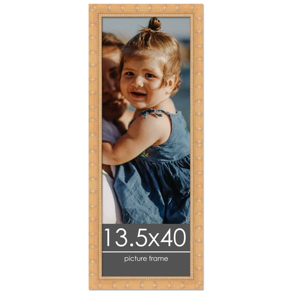 13.5x40 Natural Modern Bamboo Photo Frame - UV Acrylic, Foam Board Backing, Hanging Hardware