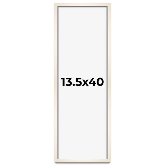 13.5x40 Frame White Wheat Solid Wood Picture Frame | Moulding Width 0.75 Inches | Interior Depth