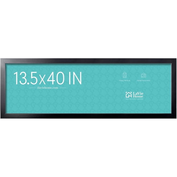 13.5x40 Picture Frame Black, Panoramic Picture Frame for Wall Decoration, Classic Black Minimalist Style Suitable for Decorating Houses, Offices, Hotels1 Pack
