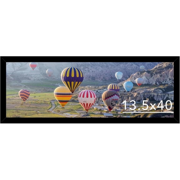 13.5x40 Picture Frame Black for Poster Photo Panoramic Picture, Horizontal and Vertical Formats for Wall Hanging, 13.5 x 40 inch Wall Gallery Photo Frame for 13.5 by 40 Photos Posters,Black