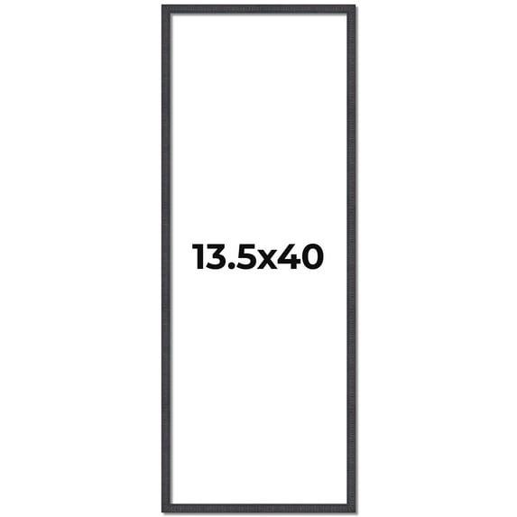 13.5x40 Rustic Brown Real Wood Picture Frame Width 0.75 inches | Interior Frame Depth 0.5 inches |