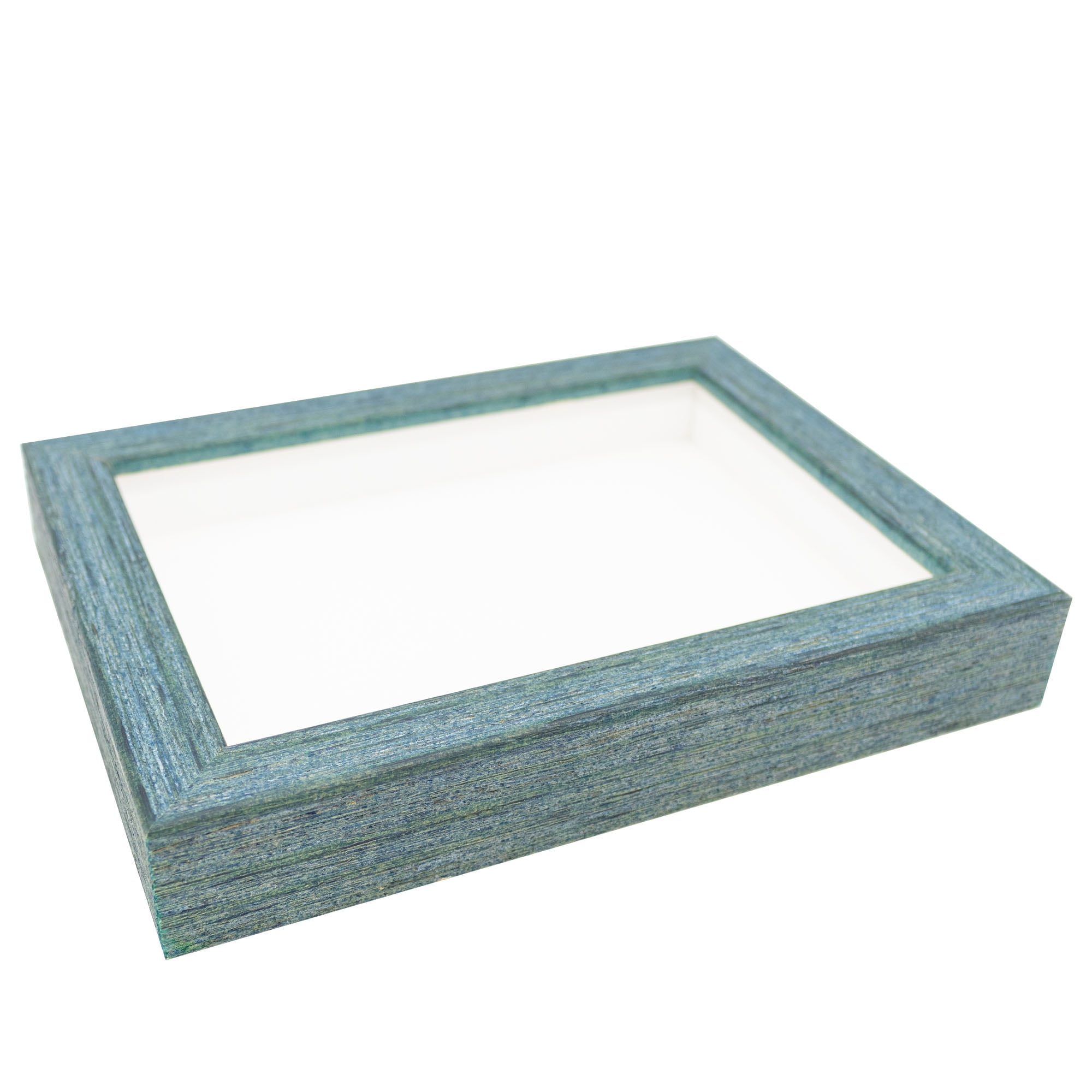 Shadowbox Frame 13.5x40 Shadowbox Gallery Wood Frames - Weathered Blue DEEP Shadow Box ...