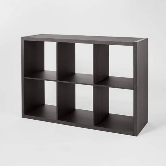 13'' 6 Cube Organizer - Decorative Bookshelf, Cubby Storage, 13" System, MDF & Particle Board