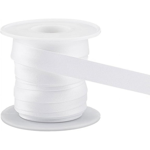 13.6 Yard Satin Bias Tape 1/2 Inch (15mm) White Single Fold Satin Binding Bias Ribbon