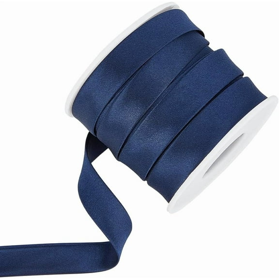 13.6 Yard Satin Bias Tape 15mm/0.6inch Double Fold Satin Binding Bias Ribbon for Cheongsam Decoration Clothing Seaming Piping Prussian Blue Blue