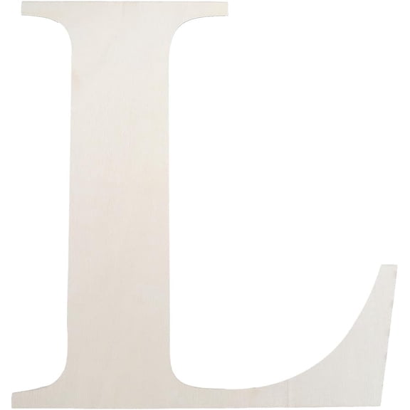 13.6 x 14.8 Inch Letter L Wood Unfinished Wooden Alphabet Blank MDF Large Big Word Paintable White Craft Board Cutouts Sign for Birthday Wedding Christmas Wall Home Party DIY Decor
