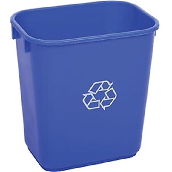 13.625 qt. Blue Plastic Recycling Wastebasket - Durable Design