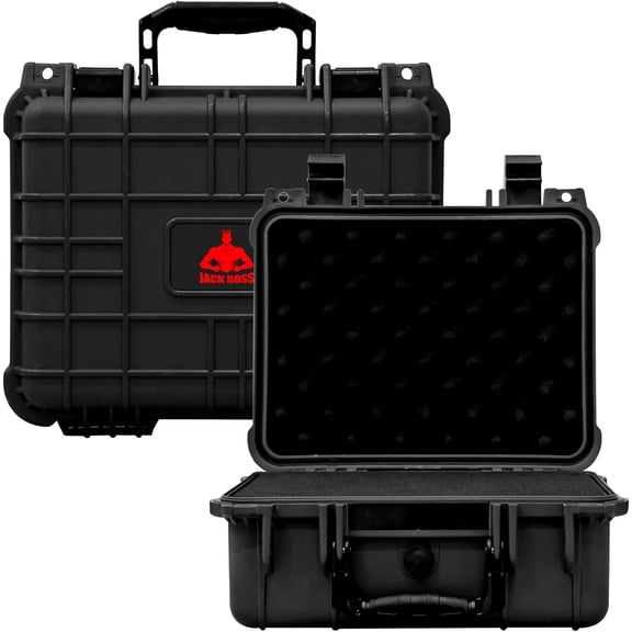 13.6X11.4X6 Inch Hard Case, Portable Weather Waterproof Protective Camera Case with Customizable Foam, Foam Case Fit Use of Drones, Camera, Equipments, Black,upgraded