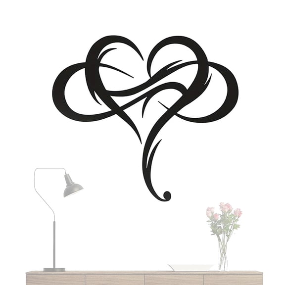 13.715.74 Inch Craft Black Wall Sticker Infinity Heart Metal Home Decor Warm Home Improvement Iron Artwork