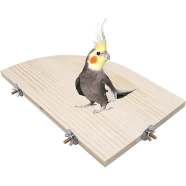 Bird Cage Accessory White Bird Perch Platform 25x10cm - Iron Parrot Stand For Cage Playground Free Standing