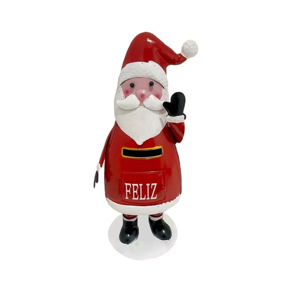 13.7" Christmas Santa Post Box – Cute Cartoon Red Mailbox Letter Drop for Desktop Decoration, Tabletop Xmas Mail Box for Home, Living Room, Fireplace, Entryway Holiday Décor, Festive Seasonal Display