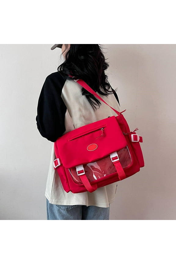 13.7" College Messenger Bag for Women & Men - Water Resistant Nylon Laptop Shoulder Bag with Organizer Pockets, Lightweight Book Bag for Students/Work Commute