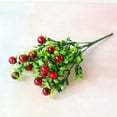 thumbnail image 1 of 13.7 Inch Artificial Red Berry Stems with Green Leaves Fake Berry Picks Holly Branches for Christmas Tree Xmas Wreath Floral Arrangements Holiday DIY Crafts Home Decor, 1 of 6