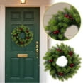 thumbnail image 1 of 13.7 Inch Christmas Wreath for Front Door with Berries Artificial Xmas Wreath Faux Cedar Greenery Winter Holiday Decor for Indoor Outdoor Windows Fireplace Wall Home Christmas Decorations, 1 of 6