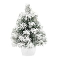 thumbnail image 1 of 13.7 Inch Flocked Artificial Christmas Tree - Small Snow Frosted Xmas Tree with Ornaments for Tabletop Centerpiece Home Holiday Decor, 1 of 7