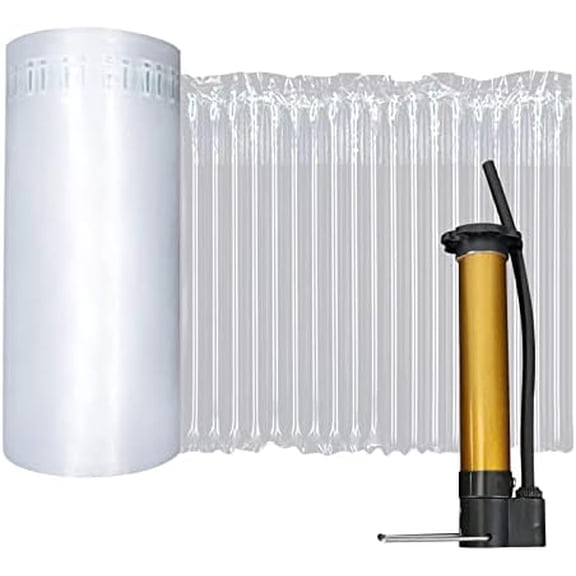 13.7 Inch x 164 Feet Bubble Cushioning Wrap Roll, Large Bubble Air Bubbles for Packaging Moving Shipping Delivering with Free Pump, Inflatable Air Column Bubble Bag Wine Bottle Protector$$Office