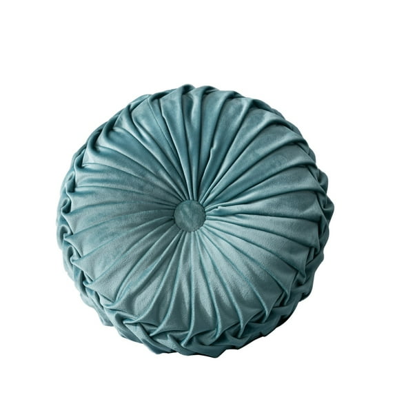 13.7" Round Throw Pillow Handcrafted Pumpkin Velvet Home Decorative Back Pillow Cushion for Chair Couch Sofa Bed