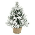 thumbnail image 1 of 13.7" Tabletop Mini Christmas Tree with Snow Flocking - Artificial Pine Xmas Tree with Wooden Stand for Home Office Table Centerpiece Decor, 1 of 7