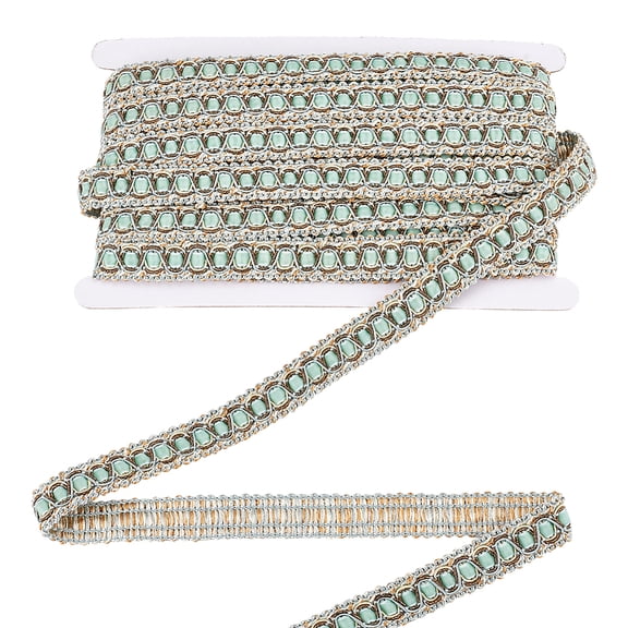 13.7 Yards Blue Gimp Braid Trim 0.8 Inch Polyester Edge Ribbon Upholstery Woven Fringe Trim