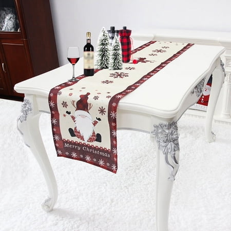 13"×71" Christmas Striped Table Runners Table Flag Linen Tablecloth 3 Styles Antler Old Man Model