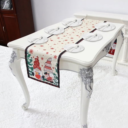 13"×71" Christmas Striped Table Runners Table Flag Linen Tablecloth 3 Styles Antler Old Man Model