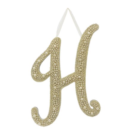 13.75" Gold Pearl Script Letter Wall Décor by Ashland® - Spring Home Decor