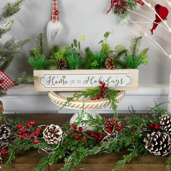 13.75" Home For The Holidays Christmas Candle Holder