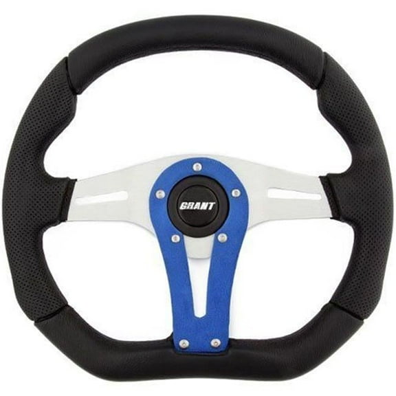 13.75 in. x 11.75 in.D-Series Steering Wheel Clear Anodized with Accent Spoke, Blue