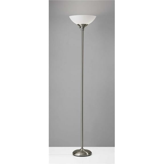 13.75 x 13.75 x 71 in. 300 watt Brushed Steel Metal Torchiere