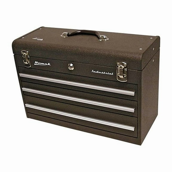 13.75 x 20.25 x 8.75 in. Industrial 3 Drawer Friction Toolbox - Brown