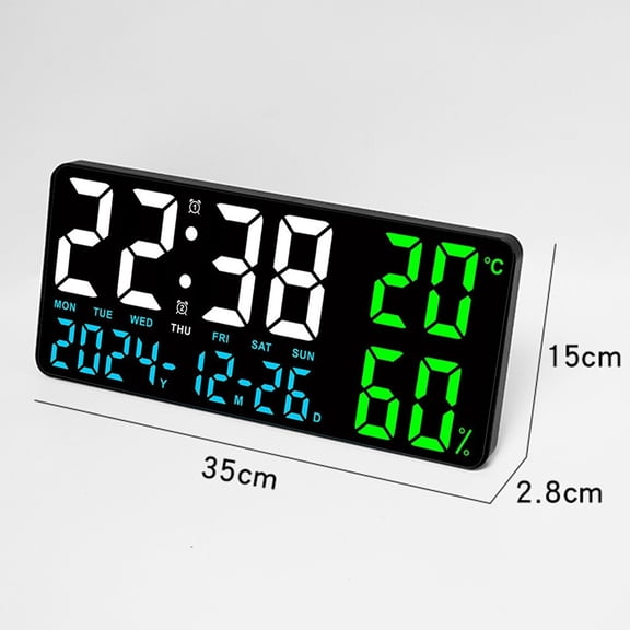 13.77" Led Digital Wall Clock With Large Display,For Living Room,Bedroom,Office C Smile Home