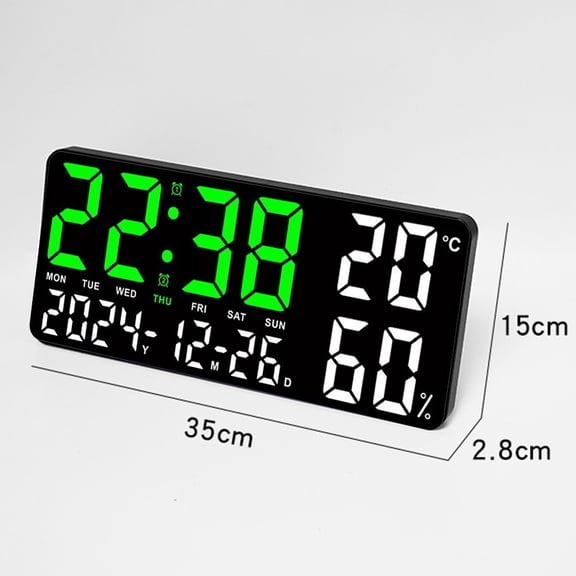 13.77" Led Digital Wall Clock With Large Display,For Living Room,Bedroom,Office D Smile Home