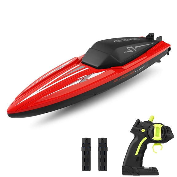 13.77" Remote Control Boat 2.4G High Speed Waterproof Remote Control Boat with 2 Rechargeable Batteries for Pool Lake Christmas,Hallowen Birthday Gifts for Kids Age12+,Red