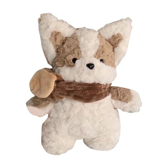 13.77in Corgi Plush Toy Scarf Puppy Dog Plush Pillow Cute Stuffed Animal Gift for Girls Kids Bedroom Sofa Home Decoration