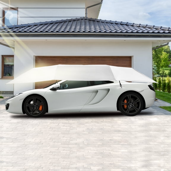 13.78*7.2ft Modern Rectangular Silver Gray Removable Carport Folding Portable Car Protection