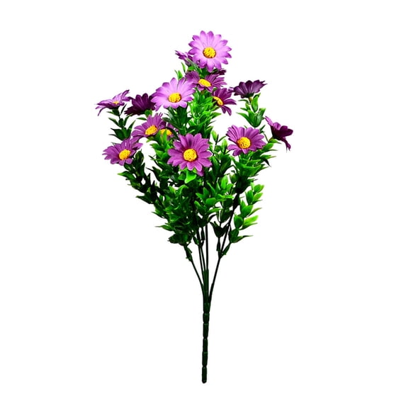 13.78" Artificial Chrysanthemum - UV-Proof Faux Flowers for Outdoor/Indoor, No Maintenance Needed