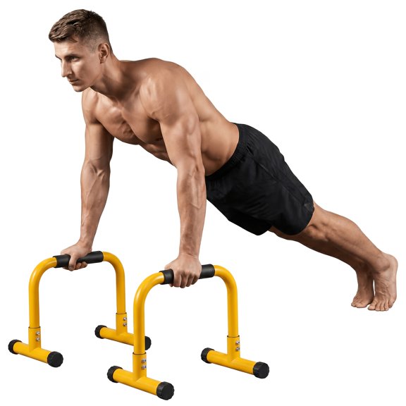 13.78'' High Steel Parallel Bars, Heavy‑Duty Calisthenics Dip Bar with Full‑Coverage Foam Handles for Home Gym Strength Training