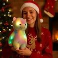 thumbnail image 1 of 13.78-Inch Color Changing Glow Alpaca & Rabbit Plush Toy - LED Night Light for Kids with Auto-Off Timer, Stuffed Animal for Boys & Girls Birthday Holiday Gift Multicolor, 1 of 7