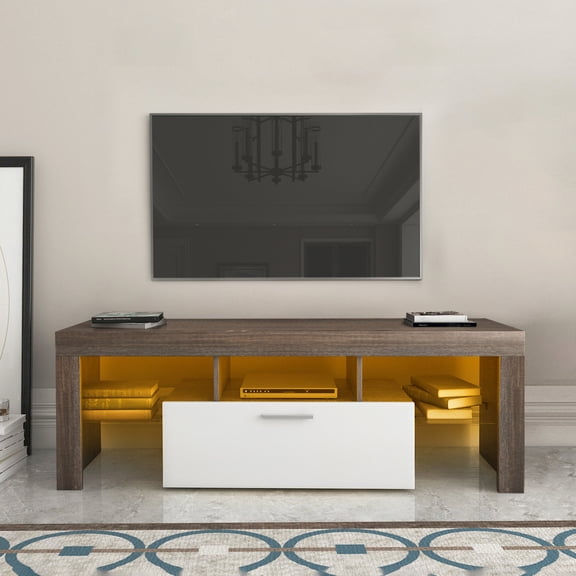 13.78-Inch Wide TV Stand with Mute Buffer Pull Rod | In Living Room, Durable Push-Pull