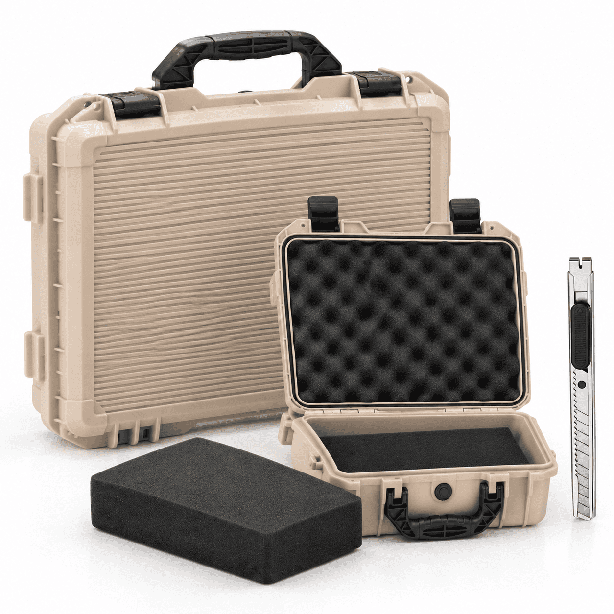 13.78 X 11.02 4.33 Inch Hard Case Grid Shell Tan - Walmart.com