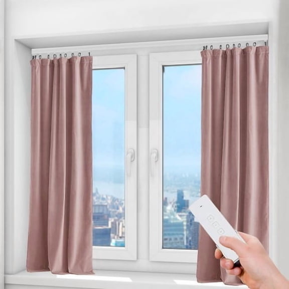 13.78Ft White Aluminum Alloy Smart Motorized Curtain Track 18W Silent WIFI Voice APP Remote Control
