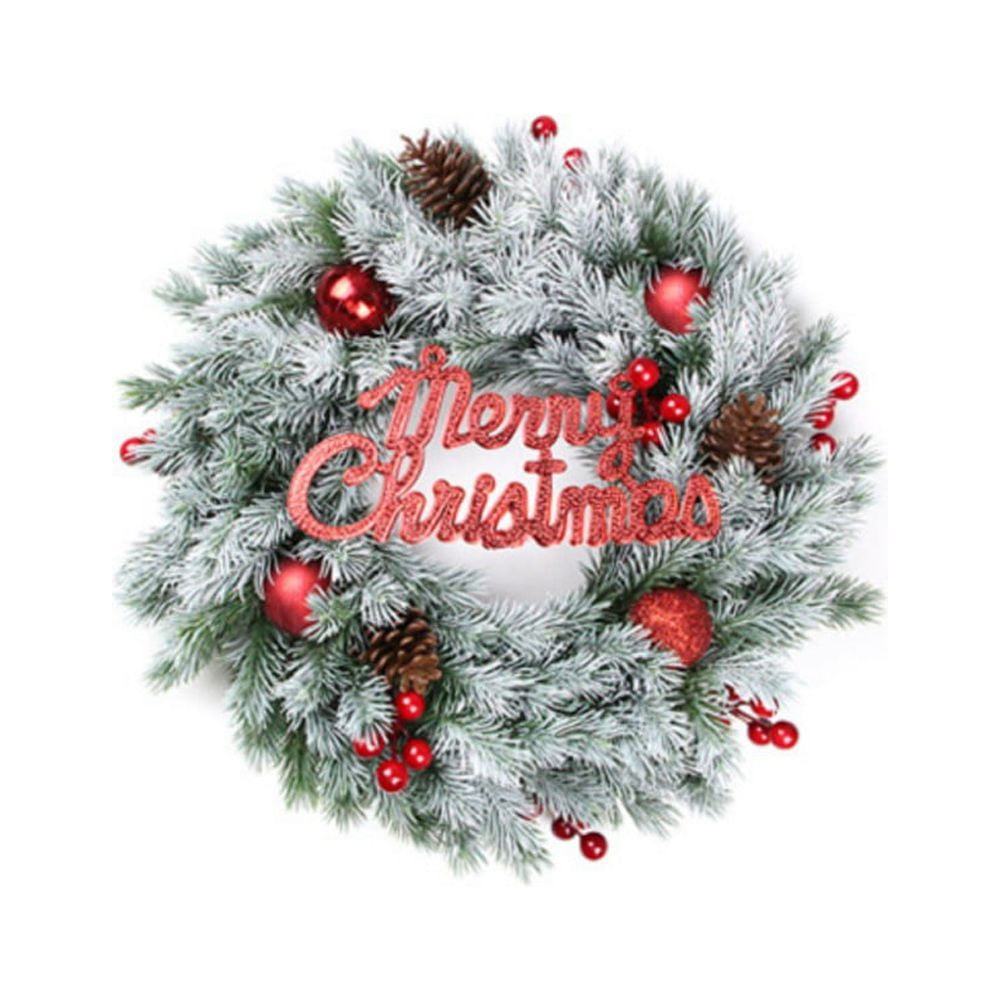 13.78Inch Christmas Wreath for Front Door,Outdoor Christmas Wreath for