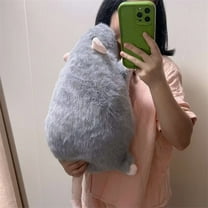 13.78in (Including Tail) Large Fancy Rat Plush Toy - Soft Stuffed Realistic Mouse Doll, Cute Fabric Animal Toy for Sofa, Bedroom & Living Room Decoration, Funny Cuddly Companion, Gray
