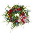 thumbnail image 1 of 13.78in Red White Blue Artificial Floral Twig Wreath American Flag Wreath Patriotic Decorations Wreath 4th of July Independence Day Flag Day Hanging Decoration, 1 of 8