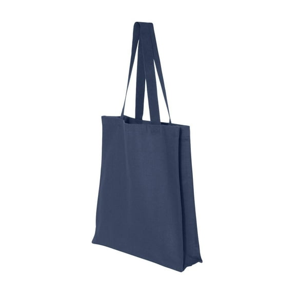 13.7L Gusseted Canvas Shopper - Navy - One Size
