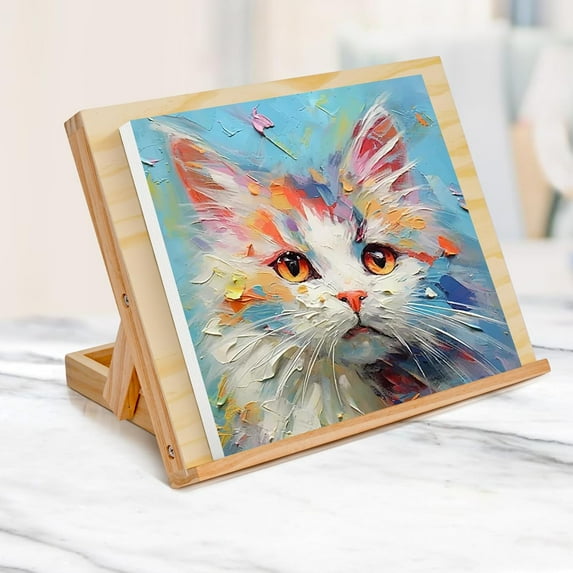 13.8"×11.4" Adjustable Angle Wooden Tabletop Easel - Stand for Painting/Canvases/Books & Artwork Display